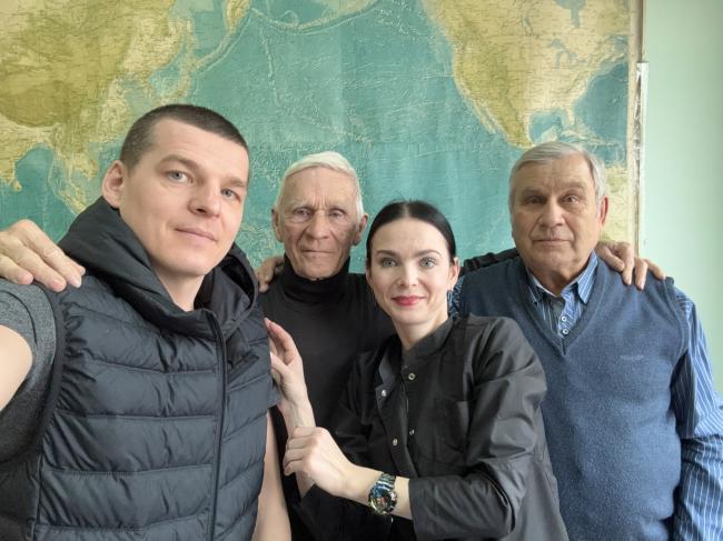 Слева направо: А.Н. Колесник, Е.П. Терехов, О.Н. Колесник, В.Т. Съедин